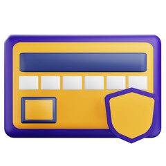 3D Safe Payment Icon with Transparent Background