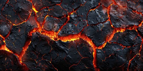 Texture of lava, fire, background of rock, volcano, magma. Generative Ai