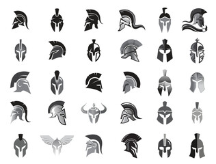 Creative Spartan Helmet Collection Logo Symbol Vector design Illustration