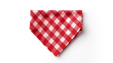 Classic Elegance: Red Checkered Napkin Front View Isolated on White