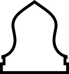 Islamic Dome Design Bold Line Outline Linear Black Stroke silhouettes Design pictogram symbol visual illustration