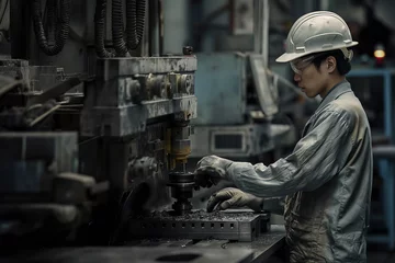 Fotobehang 工場で働く男性 © Logmotion