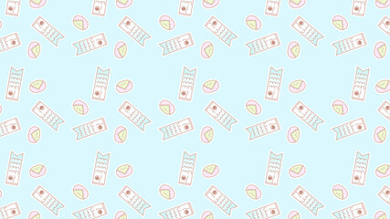 桜餅と鯉のぼり白フチ壁紙⭐︎