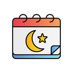 calender and date icon color line icon   Ramadan