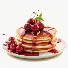 Cherry Topped Pancakes