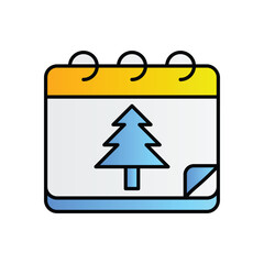 calender and date icon color line icon Christmas