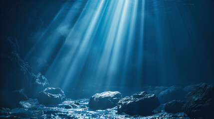 Underwater Sunbeams, The Dance of Light in Ocean Depths, A Glimpse into the Aquatic Wonderland