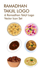 Ramadhan takjil logo vector icon set 