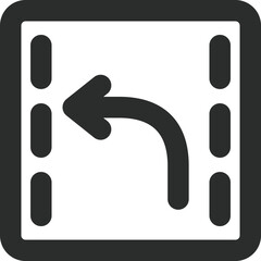 ミニ標識の線画単品イラスト　進行方向別通行区分