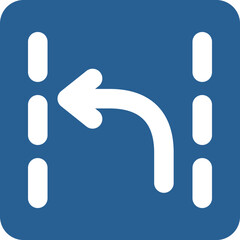 ミニ標識のカラー単品イラスト　進行方向別通行区分