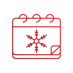calendar icon red greadient colorline icon Snowflake