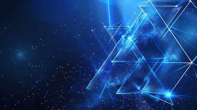 foundation for a data innovation organization or background with blue triangle