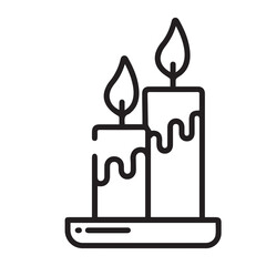 candle icon black outline