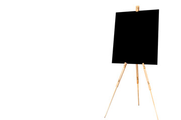 Flipchart, display easel stand vector mock-up. Blank whiteboard realistic mockup.