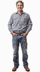 Fototapeta premium full body shot of a middle-aged man smiling