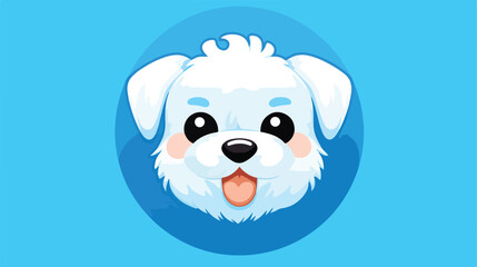 Dog face head round icon. White puppy pooch. Cute ca