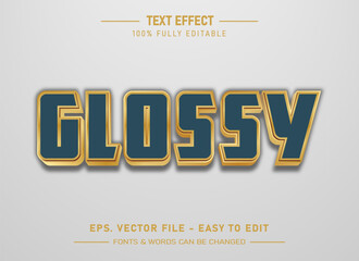 Vector glossy editable text effect gold style