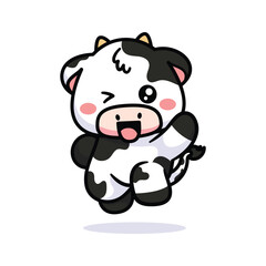 cute cow character mascot
