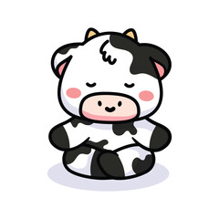 Naklejka premium cute cow character mascot