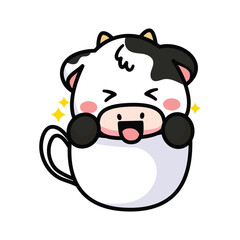 cute cow character mascot