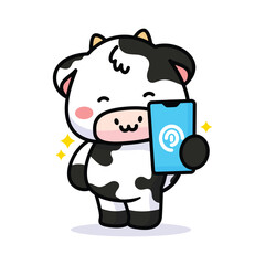 cute cow character mascot