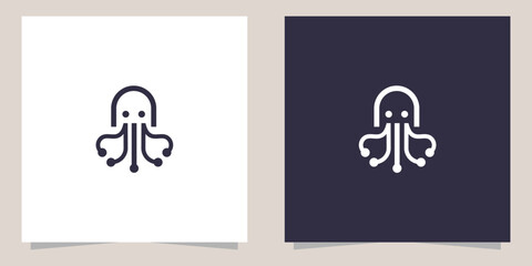 squid logo design vector