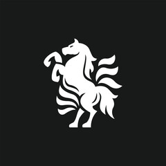 horse logo design heraldic concept