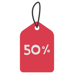 Sale Tag 50 percent Off Single 11 cute on a white background, png illustration.