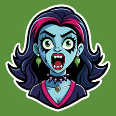 Tshirt sticker of a Scream Queen Vibes Attitude Horror Girl Sticker
