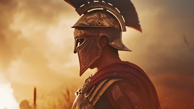 A brave hoplite sacrifices himself for the greater good of his citystate his final moments filled with fierce determination and loyalty.