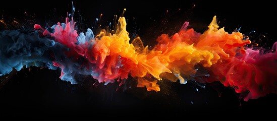 Vibrant Colored Smoke Swirls Dance Gracefully Against a Dark Background