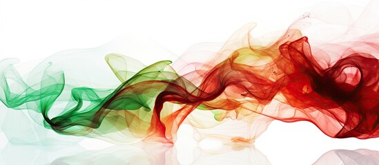 Vibrant Colorful Smoke Swirls Creating a Mesmerizing Artistic Display on White Background