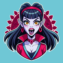 Tshirt sticker of a Scream Queen Vibes Attitude Horror Girl Sticker
