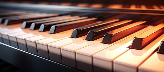 Captivating Close-Up of Melodious Piano Keyboard with Ivory and Ebony Keys