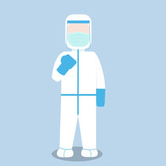 medical spirit fight viruses and diseases, Fight coronavirus, Medical wearing hazmat suit spirit vector illustration