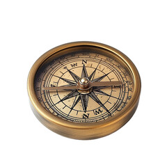old compass isolated on white background