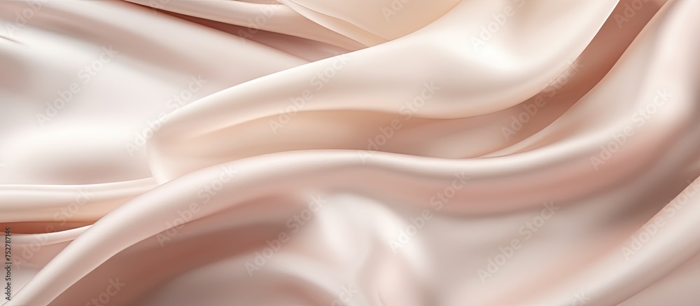 Sticker Graceful Elegance: White Silk Fabric with Soft Folds and Gentle Drapes