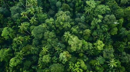 Aerial View of Tropical Rainforest and Grassland, To provide a unique and captivating perspective of the natural beauty of tropical rainforests and - obrazy, fototapety, plakaty