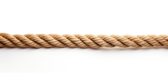 A Frayed Rope with Twists and Knots on a Clean White Background