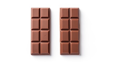 Sweet Trio: Three Pieces of Milk Chocolate Isolated on White