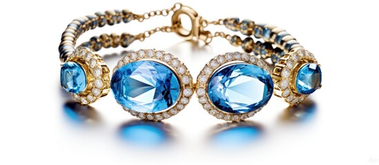 Elegant Blue and White Bracelet with Shimmering Diamonds, Luxury Jewelry Accessory