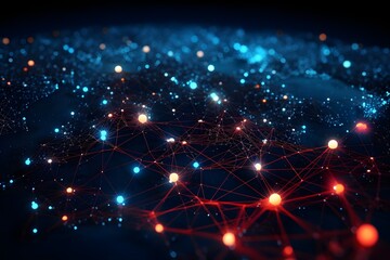 Obraz premium Cybernetic Constellations Abstract Network Secur