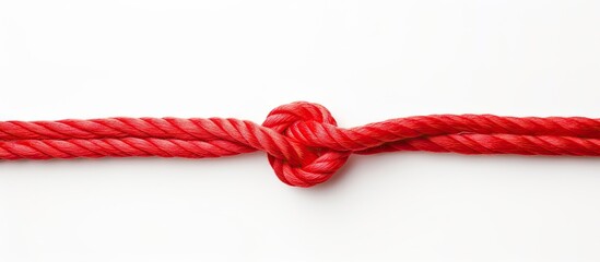 Vibrant Red Rope Isolated on Clean White Background for Creative Design Projects