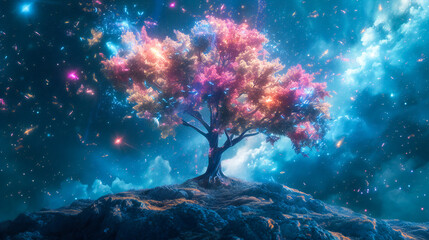 Surreal cosmic life tree