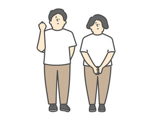 男女の介護士イラスト　全身