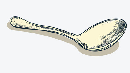 Doodle spoon icon in vector. Hand drawn spoon icon in