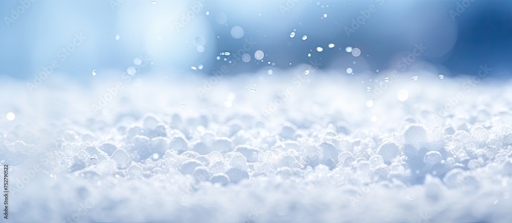 Canvas Prints Serenity of Winter: Tranquil Close Up of a Snow Covered Field with Glistening Frost