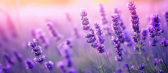 Gorgeous Lavender Flowers Adorned with Dew Drops in a Serene Morning Garden Scene