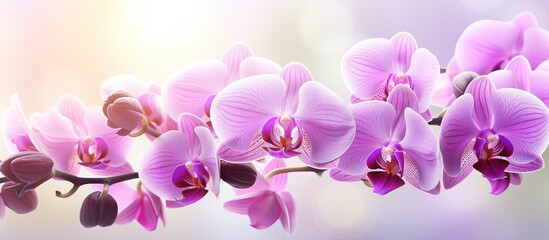 Exquisite Pink Orchids Close-Up: Delicate Floral Blooms in Vibrant Shades of Pink
