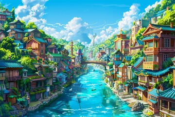 Aquatic Adventures in the Colorful City of Dreams Generative AI
